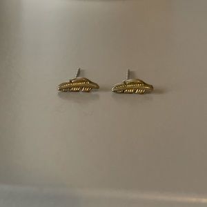 Gold Feather Stud Earrings